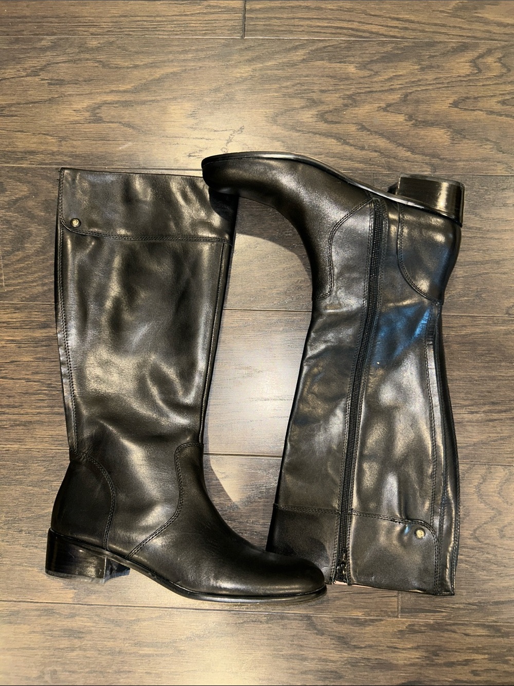 Corso Como Black Leather Ankle Boot with Branded Sole Detail